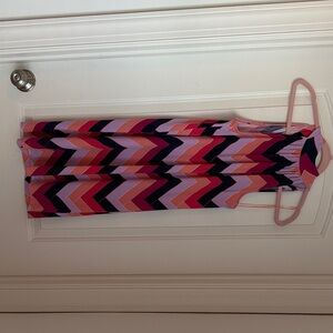 Trina Turk Pink and Black Chevron Dress